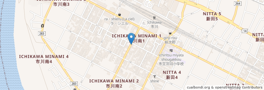 Mapa de ubicacion de ラ マルジュ(Bistro a Vin La marge) en Japonya, 千葉県, 市川市.