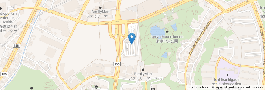 Mapa de ubicacion de 東京食堂 en 日本, 東京都, 多摩市.