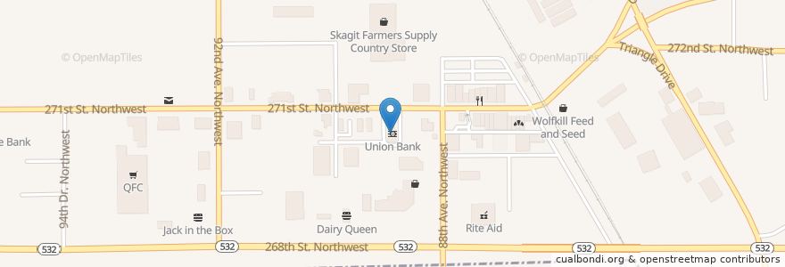 Mapa de ubicacion de Union Bank en Amerika Syarikat, Washington, Snohomish County, Stanwood.