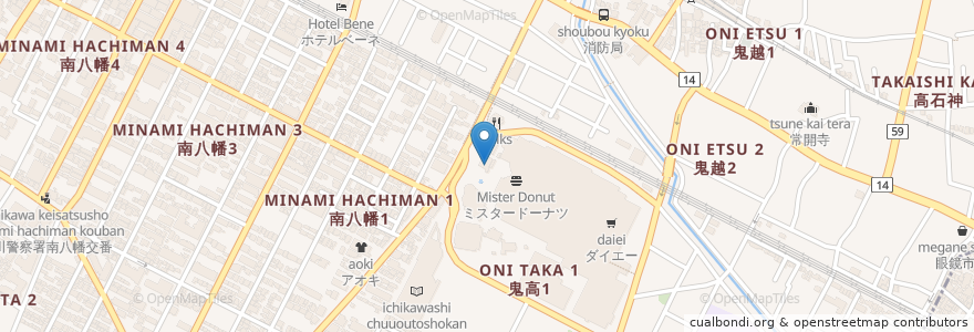 Mapa de ubicacion de AGIO en Japan, 千葉県, 市川市.
