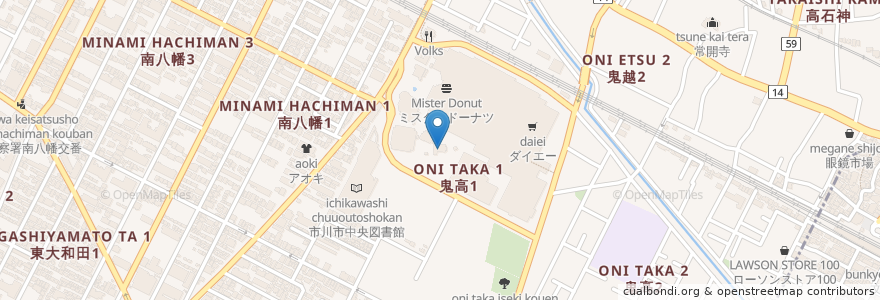 Mapa de ubicacion de 銀座アスター en Japonya, 千葉県, 市川市.