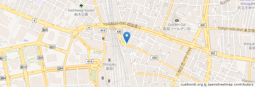 Mapa de ubicacion de cafe dè Bore en 일본, 도쿄도, 신주쿠.