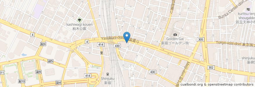 Mapa de ubicacion de 大勝軒 en 日本, 東京都, 新宿区.