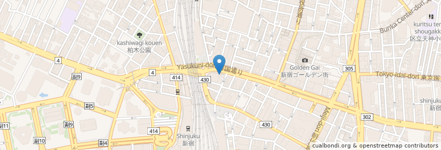 Mapa de ubicacion de 日高屋 en Jepun, 東京都, 新宿区.