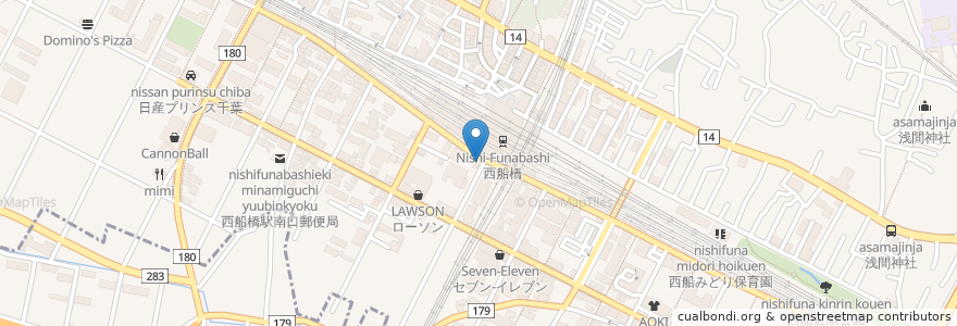 Mapa de ubicacion de グレース en 일본, 지바현, 船橋市.