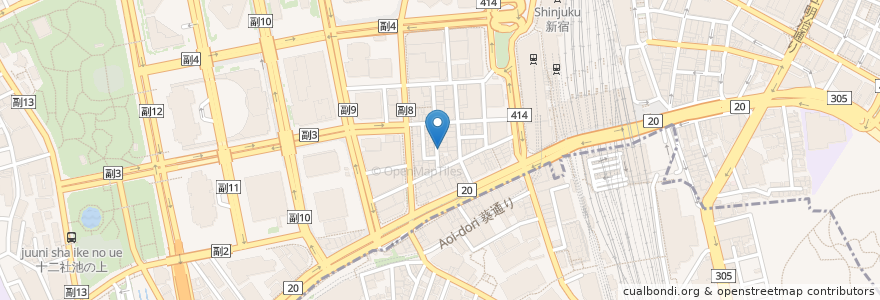Mapa de ubicacion de 天下一品 en Japonya, 東京都, 新宿区.