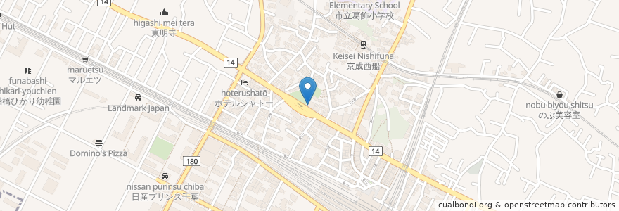 Mapa de ubicacion de 海老重 en Япония, Тиба, 船橋市.