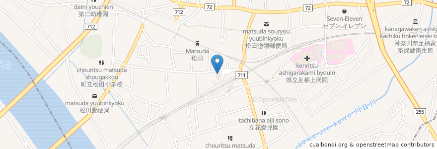 Mapa de ubicacion de 横浜銀行 en 日本, 神奈川県, 足柄上郡, 松田町.