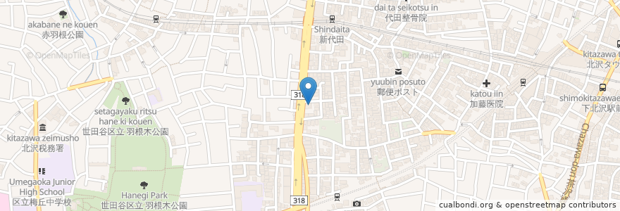 Mapa de ubicacion de 城南信用金庫 en Japan, 東京都, 世田谷区.