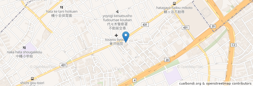 Mapa de ubicacion de かねき湯 en 日本, 東京都, 渋谷区.