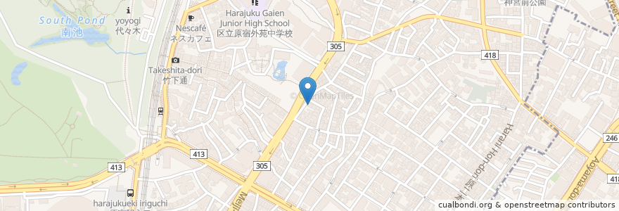 Mapa de ubicacion de The Terminal en Japonya, 東京都, 渋谷区.