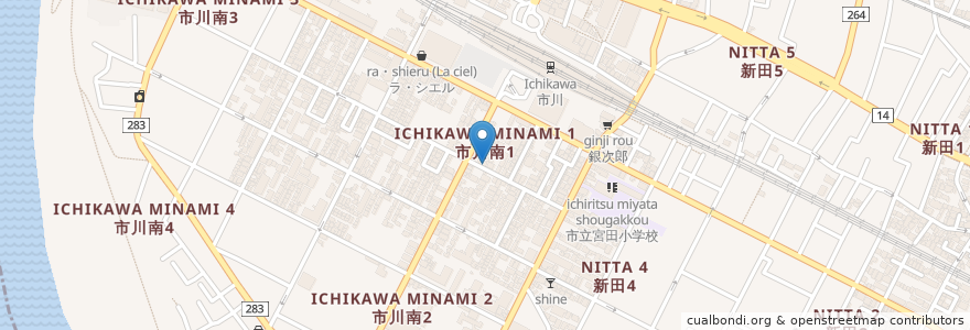 Mapa de ubicacion de ジャパスタ en Japon, Préfecture De Chiba, 市川市.