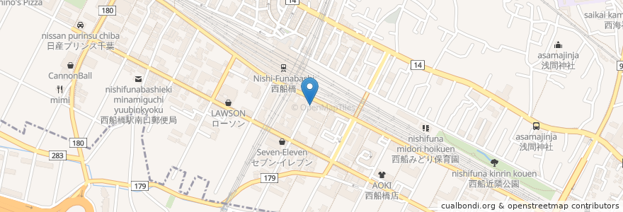 Mapa de ubicacion de ドトールコーヒーショップ en اليابان, 千葉県, 船橋市.