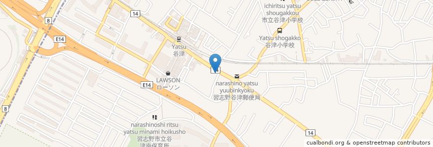 Mapa de ubicacion de エルコラソン(el corazon) en Japonya, 千葉県, 習志野市.