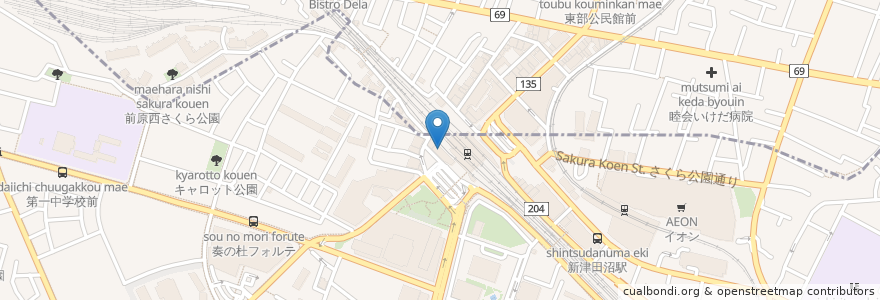 Mapa de ubicacion de デニーズ en اليابان, 千葉県, 習志野市.