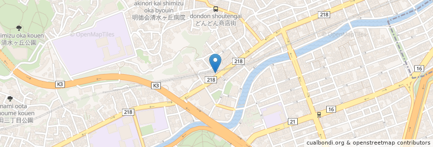 Mapa de ubicacion de 炭火焼やきとり工房 en Japan, Präfektur Kanagawa, Yokohama, 南区.
