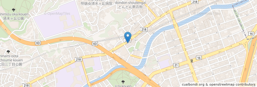 Mapa de ubicacion de 伊東歯科クリニック en 일본, 가나가와현, 요코하마시, 南区.