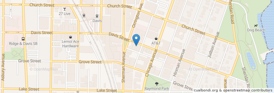 Mapa de ubicacion de Cheesie's Pub & Grub en United States, Illinois, Evanston.