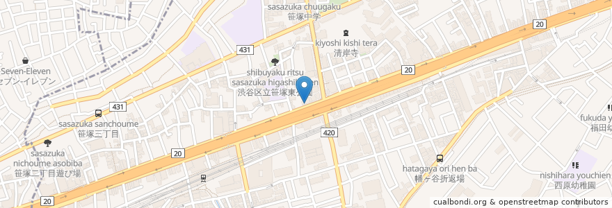 Mapa de ubicacion de 老大房 en ژاپن, 東京都, 渋谷区.