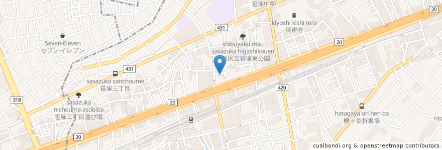 Mapa de ubicacion de 麦の家 en اليابان, 東京都, 渋谷区.