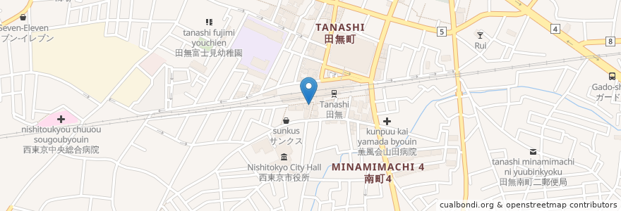 Mapa de ubicacion de Mae Sre Ruan en 일본, 도쿄도, 西東京市.
