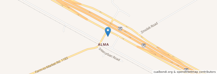Mapa de ubicacion de Exxon A One Stop en Estados Unidos De América, Texas, Ellis County, Alma.