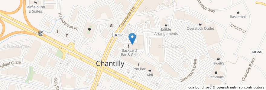 Mapa de ubicacion de China Cafe en 미국, 버지니아, Fairfax County, Chantilly.