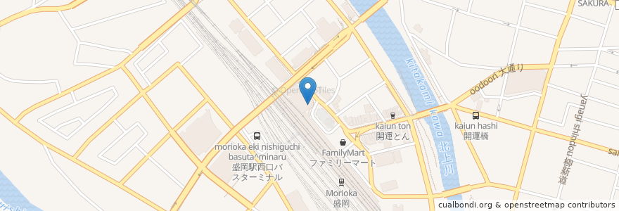 Mapa de ubicacion de Tully's coffee en 日本, 岩手県, 盛岡市.