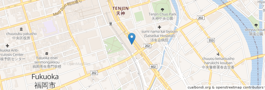 Mapa de ubicacion de 天神地下街南駐車場入口 en ژاپن, 福岡県, 福岡市, 中央区.