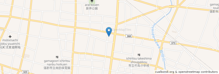 Mapa de ubicacion de 蒲郡信用金庫 en Япония, Айти, Гамагори.