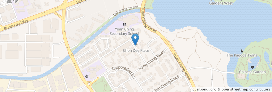 Mapa de ubicacion de Choh Dee Place en Singapura, Southwest.