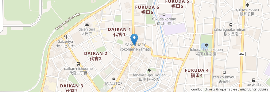Mapa de ubicacion de 代官アイクリニック en Japan, Präfektur Kanagawa, 大和市.