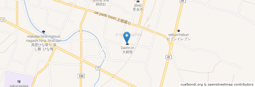 Mapa de ubicacion de 大林院 en Jepun, 茨城県, 桜川市.