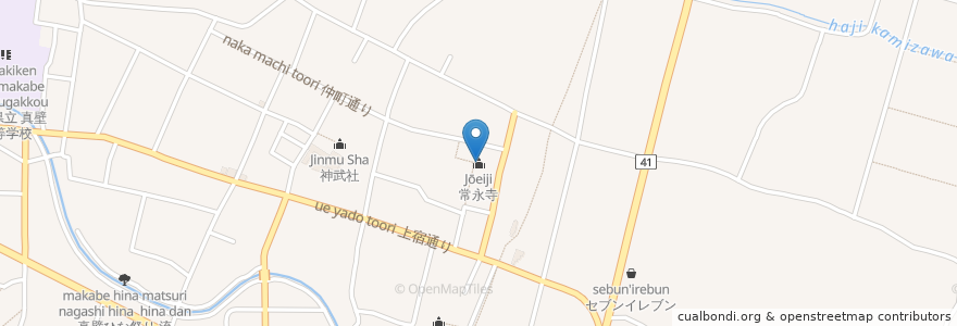 Mapa de ubicacion de 常永寺 en Japón, Prefectura De Ibaraki, 桜川市.
