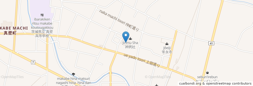 Mapa de ubicacion de 真壁図書館 en Japão, 茨城県, 桜川市.