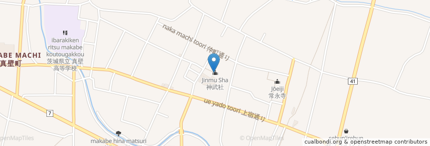 Mapa de ubicacion de 神武社 en 일본, 이바라키현, 桜川市.