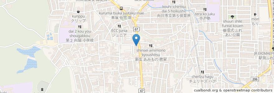 Mapa de ubicacion de ひろのや en 日本, 京都府, 向日市.