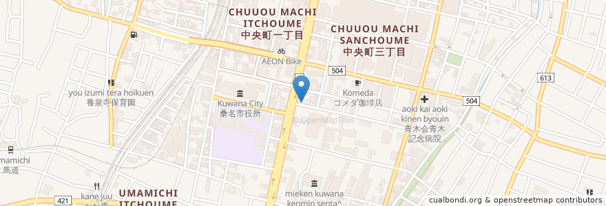 Mapa de ubicacion de 青木記念病院 en اليابان, 三重県, 桑名市.