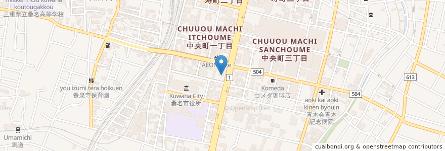 Mapa de ubicacion de 珈琲専門店 ホリ en Japón, Prefectura De Mie, 桑名市.