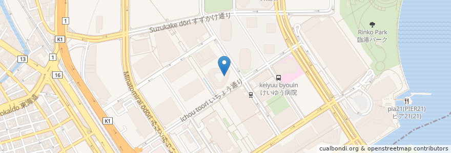 Mapa de ubicacion de みなとみらい内科クリニック en 일본, 가나가와현, 요코하마시, 西区.
