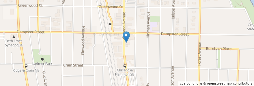 Mapa de ubicacion de Carmen's en United States, Illinois, Evanston.