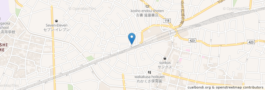 Mapa de ubicacion de どんぶり亭 en 日本, 東京都, 世田谷区.