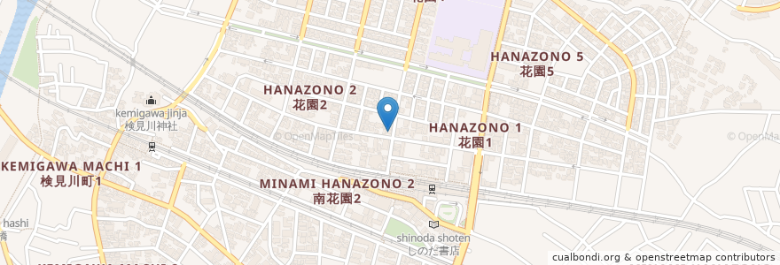 Mapa de ubicacion de まめな家 en Japan, Präfektur Chiba, 千葉市, 花見川区.