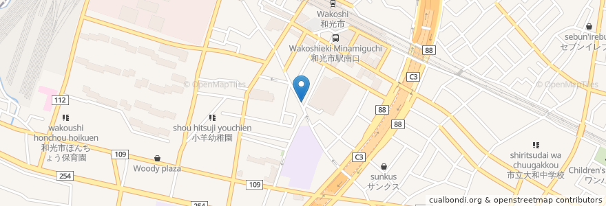 Mapa de ubicacion de ピザーラ en 日本, 埼玉県, 和光市.