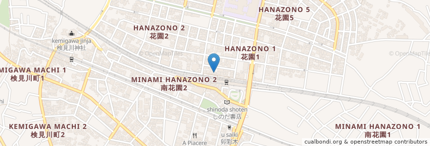 Mapa de ubicacion de 矢部川 en Япония, Тиба, 千葉市, 花見川区.