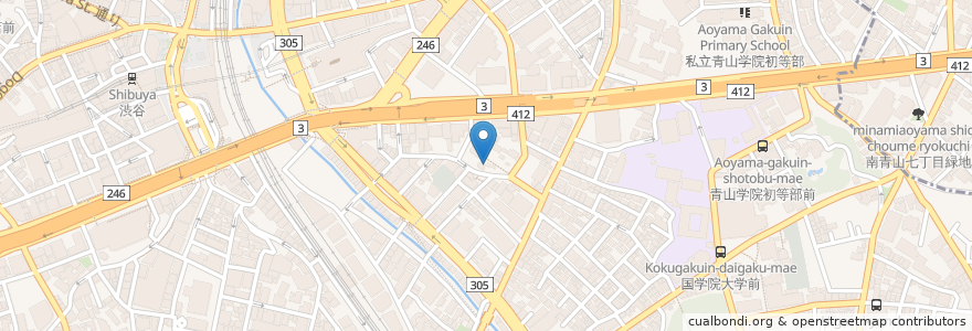 Mapa de ubicacion de 玉造稲荷神社 en Japan, Tokio, 渋谷区.