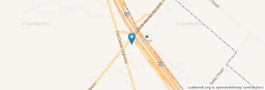 Mapa de ubicacion de Chevron en ایالات متحده آمریکا, تگزاس, Ellis County, Garrett.