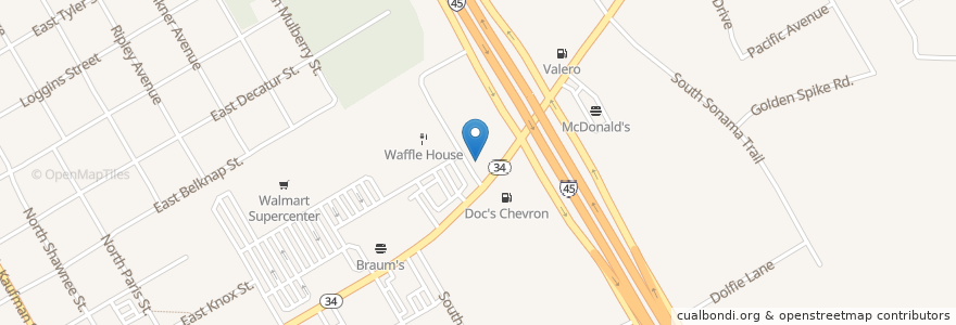 Mapa de ubicacion de Jack in the Box en United States, Texas, Ellis County, Ennis.