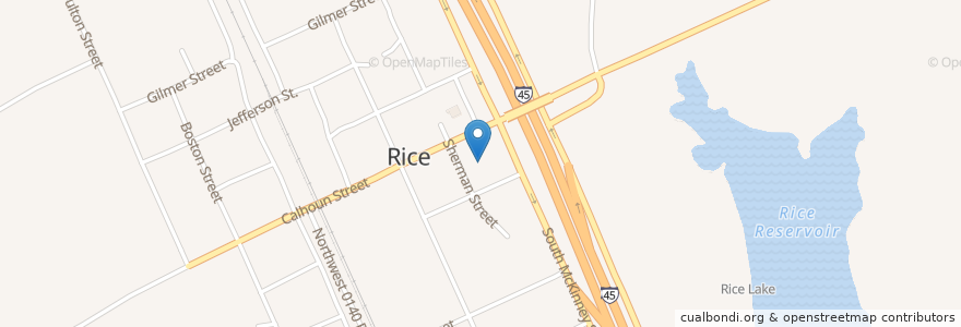 Mapa de ubicacion de Sonic en Amerika Birleşik Devletleri, Teksas, Navarro County, Rice.
