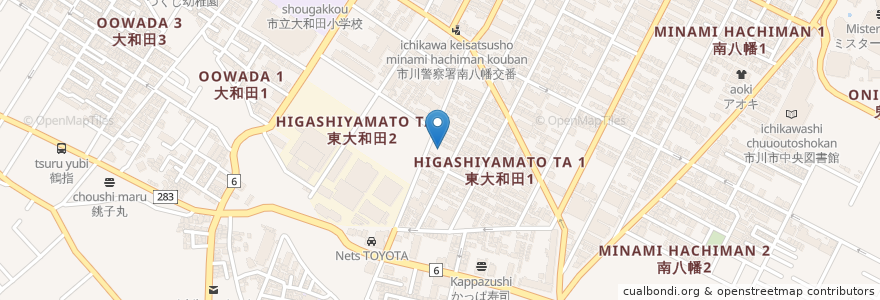 Mapa de ubicacion de タイムズ en Япония, Тиба, 市川市.